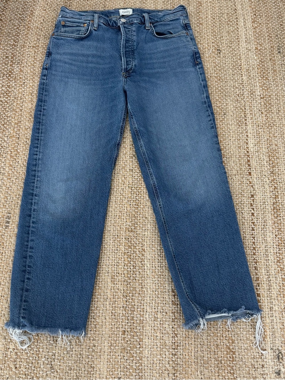 Citizens of Humanity Florence High Rise Distressed Straight Jeans 30